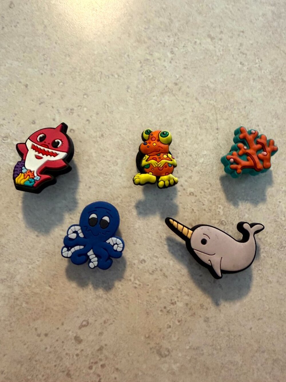 5 Underwater croc Shoe charms Sea Creatures